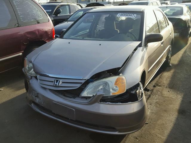 2HGES16501H568773 - 2001 HONDA CIVIC LX SILVER photo 2