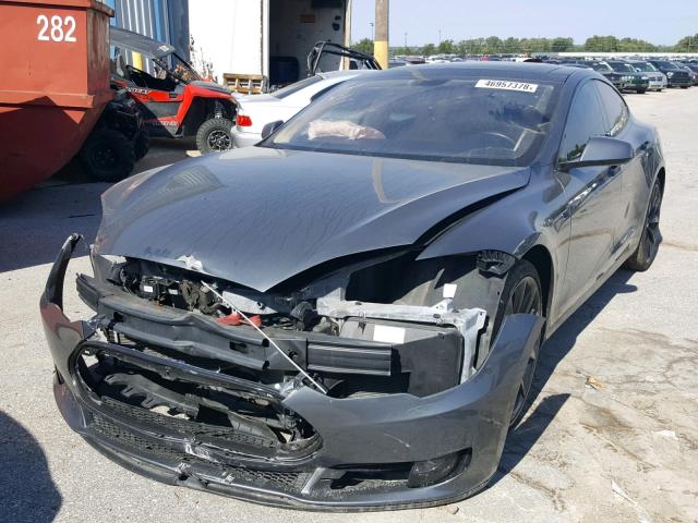 5YJSA1CN5DFP18055 - 2013 TESLA MODEL S GRAY photo 2