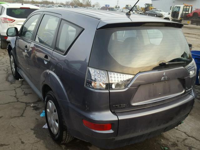 JA4AS2AW3AZ000921 - 2010 MITSUBISHI OUTLANDER GRAY photo 3