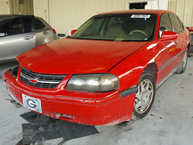 2G1WF52E149127956 - 2004 CHEVROLET IMPALA RED photo 2