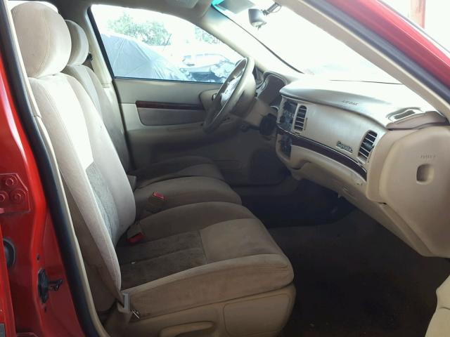 2G1WF52E149127956 - 2004 CHEVROLET IMPALA RED photo 5