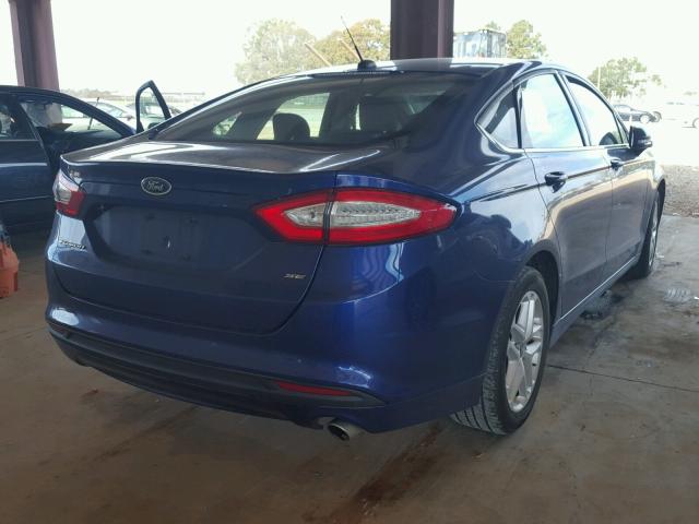 3FA6P0H75DR304377 - 2013 FORD FUSION SE BLUE photo 4