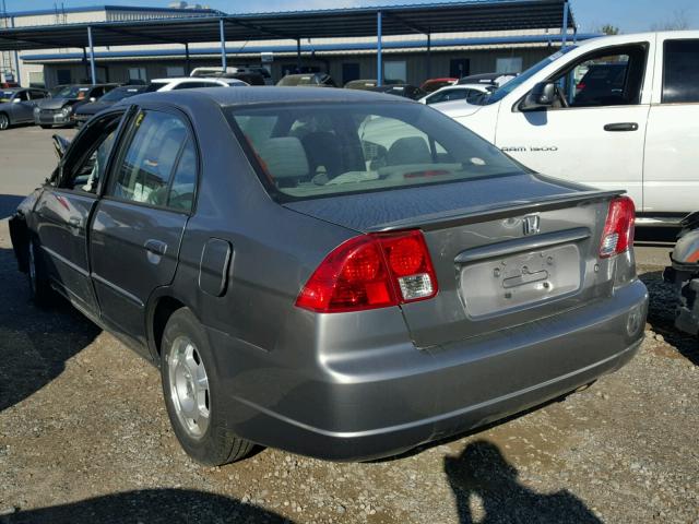 JHMES96624S003684 - 2004 HONDA CIVIC HYBR GRAY photo 3