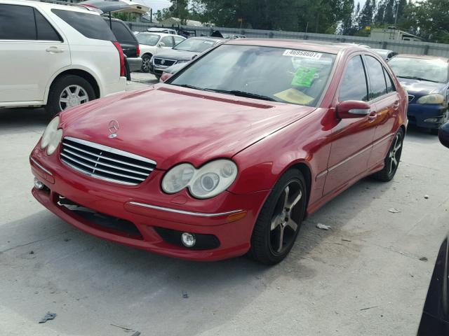 WDBRF76J65F614312 - 2005 MERCEDES-BENZ C 55 AMG RED photo 2