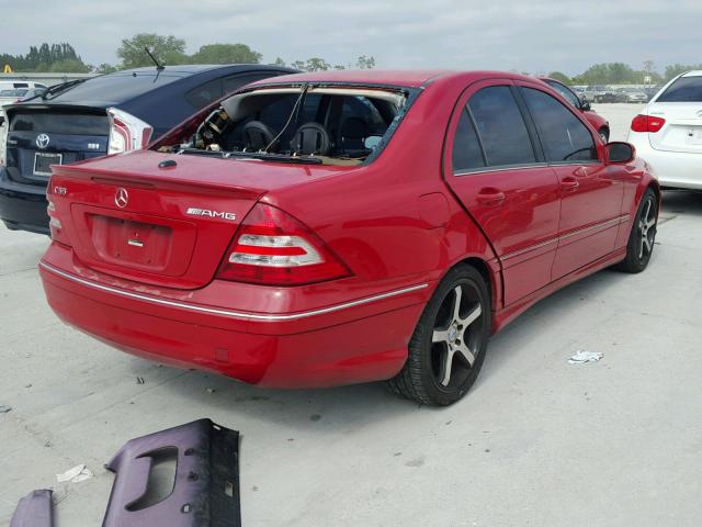 WDBRF76J65F614312 - 2005 MERCEDES-BENZ C 55 AMG RED photo 4