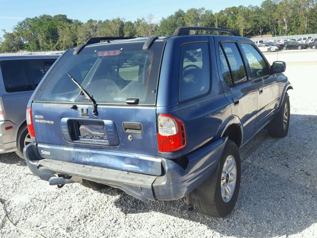 4S2CK58W844315936 - 2004 ISUZU RODEO S BLUE photo 4