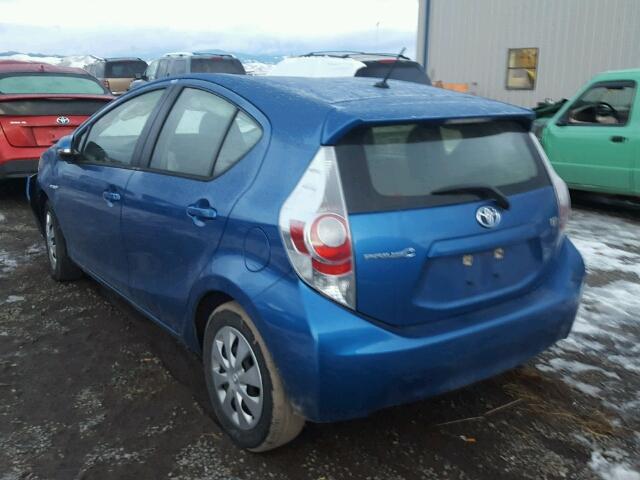 JTDKDTB31E1574808 - 2014 TOYOTA PRIUS C BLUE photo 3