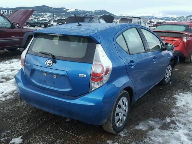 JTDKDTB31E1574808 - 2014 TOYOTA PRIUS C BLUE photo 4