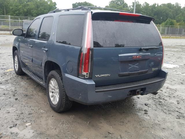 1GKFK13539R102682 - 2009 GMC YUKON HYBR BLUE photo 3