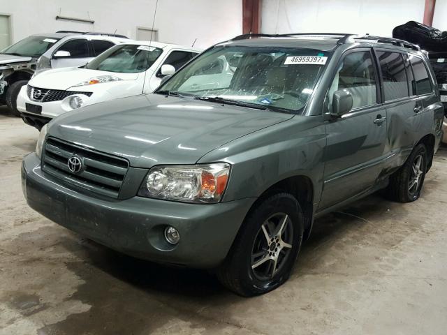 JTEGD21A570167546 - 2007 TOYOTA HIGHLANDER GREEN photo 2