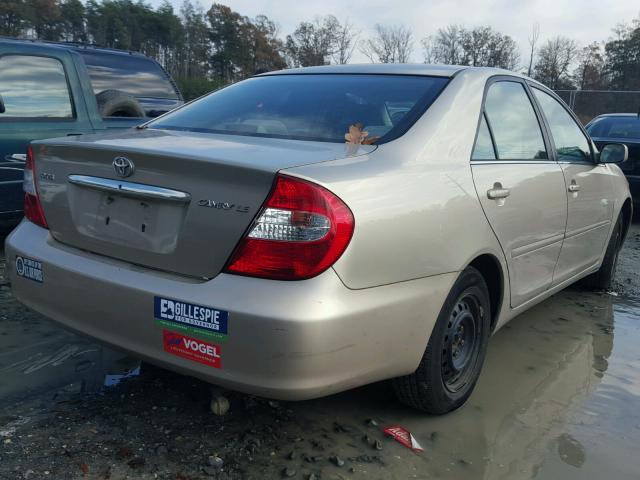 4T1BE32K92U534468 - 2002 TOYOTA CAMRY LE ბეჟი ფოტო 4