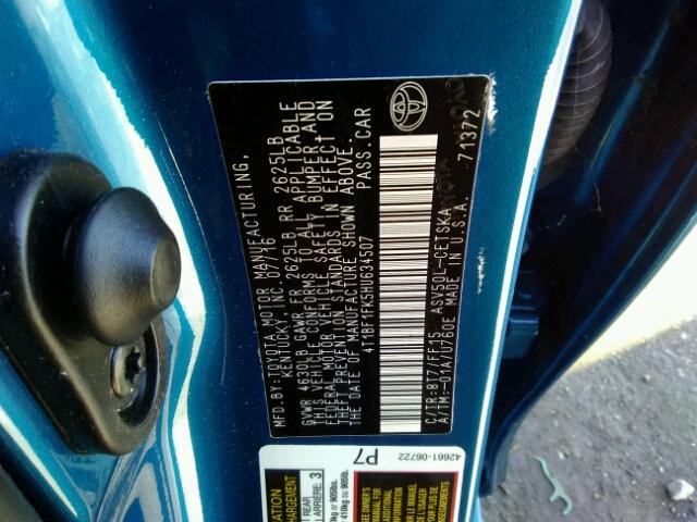 4T1BF1FK5HU634507 - 2017 TOYOTA CAMRY LE 蓝色 照片 10