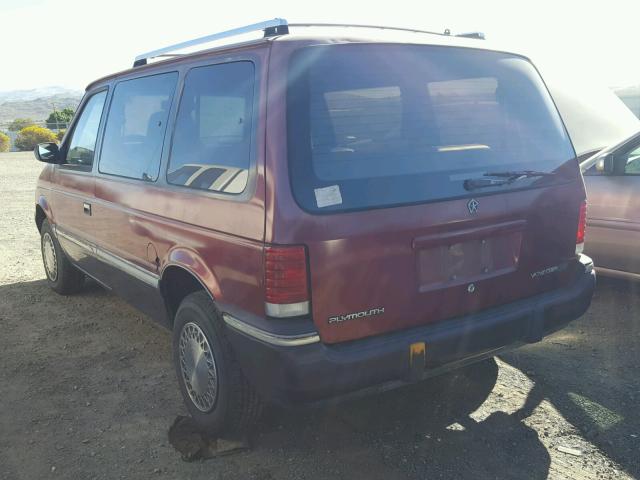 2P4GH4532MR304732 - 1991 PLYMOUTH VOYAGER SE RED photo 3