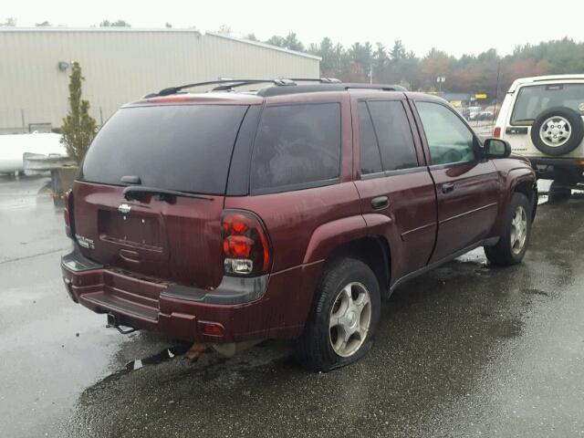 1GNDT13S772151628 - 2007 CHEVROLET TRAILBLAZE BURGUNDY photo 4