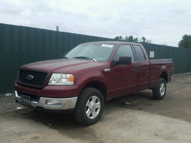 1FTPX14514NA26721 - 2004 FORD F150 BURGUNDY photo 2