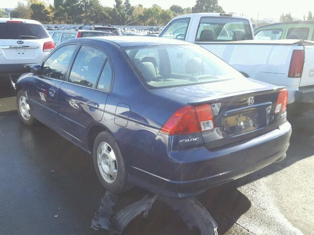 JHMES96675S002791 - 2005 HONDA CIVIC HYBR BLUE photo 3