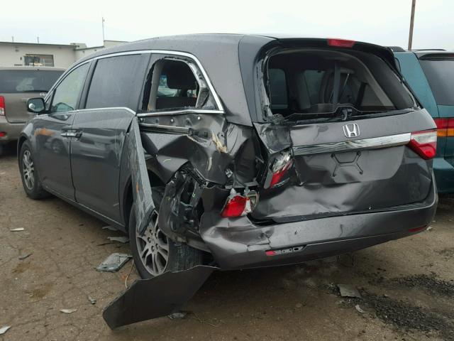 5FNRL5H41CB086816 - 2012 HONDA ODYSSEY EX GRAY photo 3