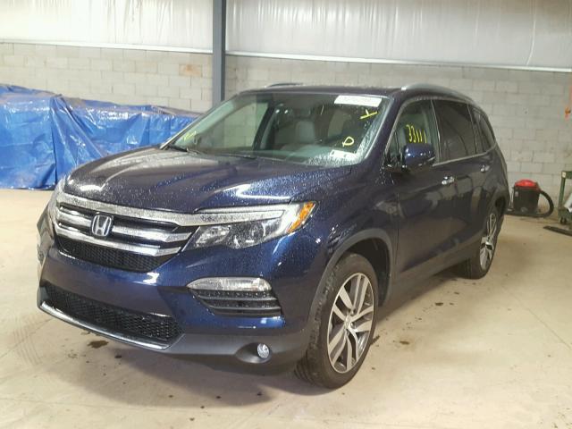 5FNYF6H94GB016706 - 2016 HONDA PILOT TOUR BLUE photo 2