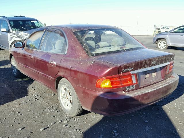 KNAGD126515036052 - 2001 KIA OPTIMA MAG MAROON photo 3