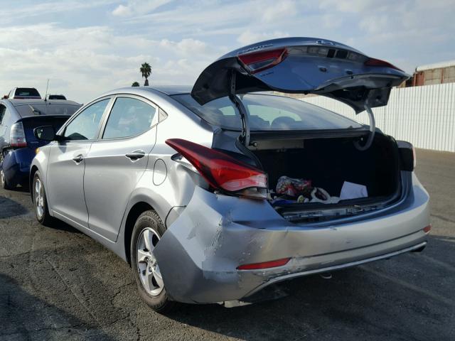 5NPDH4AE1FH551982 - 2015 HYUNDAI ELANTRA SE SILVER photo 3