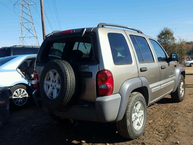 1J4GL48K63W574567 - 2003 JEEP LIBERTY SP BROWN photo 4