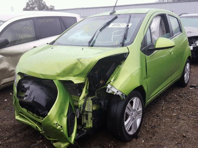 KL8CD6S90EC586035 - 2014 CHEVROLET SPARK 1LT GREEN photo 2