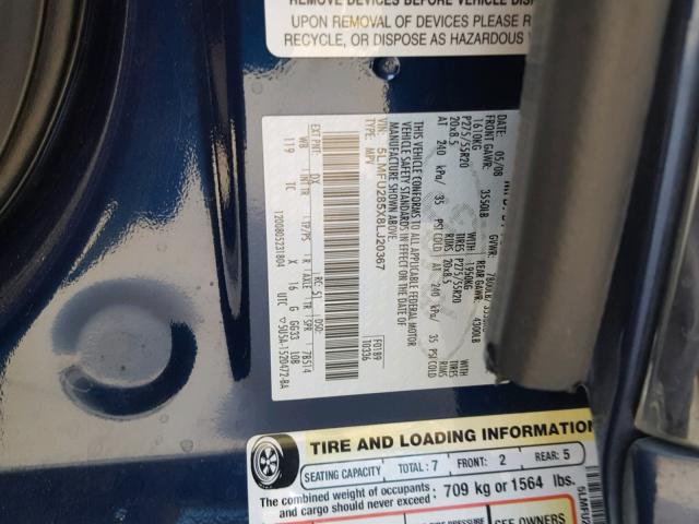 5LMFU285X8LJ20367 - 2008 LINCOLN NAVIGATOR Blau Foto 10