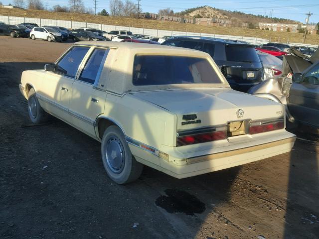 1C3BC46B3CC260383 - 1982 CHRYSLER LEBARON YELLOW photo 3