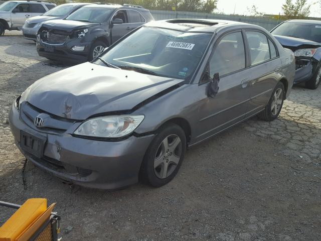 2HGES26754H642622 - 2004 HONDA CIVIC EX GRAY photo 2