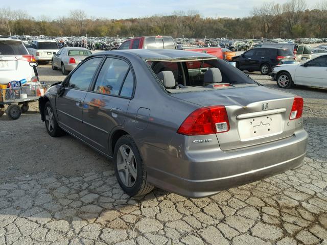 2HGES26754H642622 - 2004 HONDA CIVIC EX GRAY photo 3