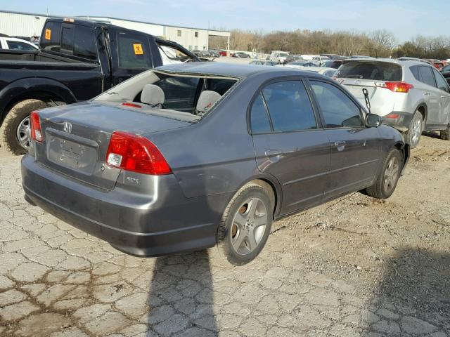 2HGES26754H642622 - 2004 HONDA CIVIC EX GRAY photo 4