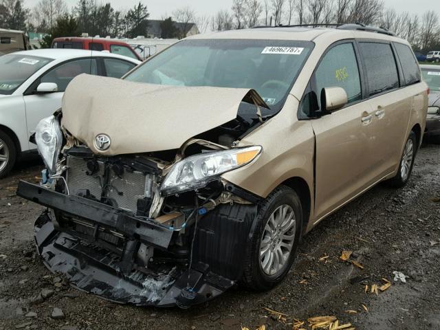 5TDYK3DC6DS388793 - 2013 TOYOTA SIENNA XLE GOLD photo 2