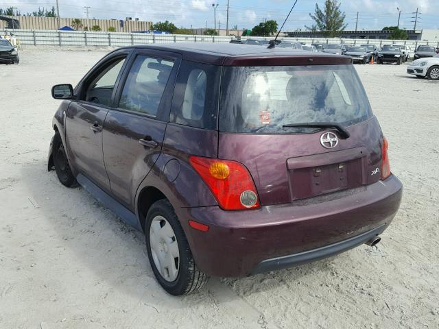 JTKKT624040073516 - 2004 TOYOTA SCION XA PURPLE photo 3