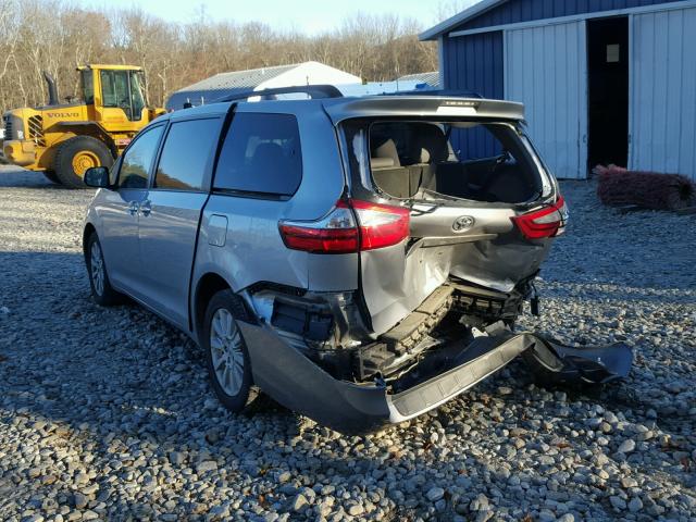 5TDDK3DC6FS097468 - 2015 TOYOTA SIENNA XLE SILVER photo 3