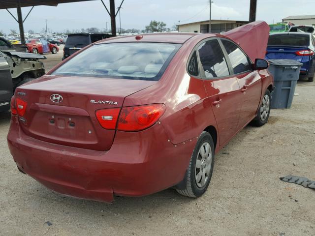 KMHDU46D08U536681 - 2008 HYUNDAI ELANTRA GL RED photo 4