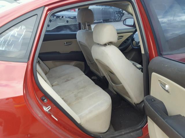 KMHDU46D08U536681 - 2008 HYUNDAI ELANTRA GL RED photo 6