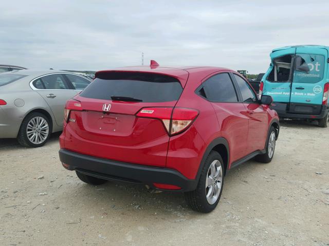 3CZRU5H3XHG701668 - 2017 HONDA HR-V LX RED photo 4