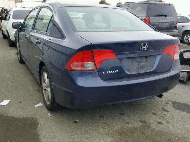 1HGFA16837L077336 - 2007 HONDA CIVIC EX BLUE photo 3