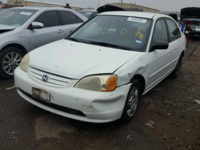 2HGES15552H586382 - 2002 HONDA CIVIC LX WHITE photo 2