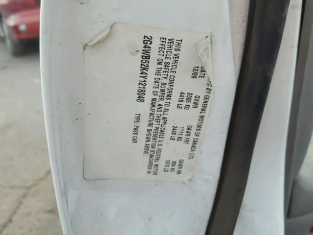 2G4WB52K4Y1218048 - 2000 BUICK REGAL LS 白色 照片 10