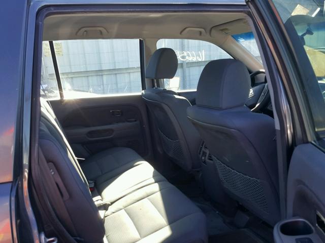 5FNYF28106B045752 - 2006 HONDA PILOT LX BLUE photo 6