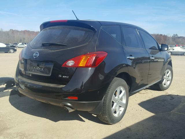 JN8AZ18W59W138401 - 2009 NISSAN MURANO S BLACK photo 4