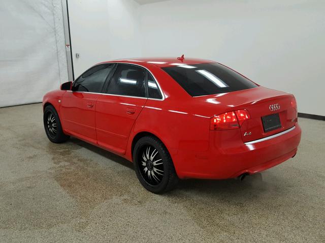 WAUAF78E58A090602 - 2008 AUDI A4 2.0T RED photo 3