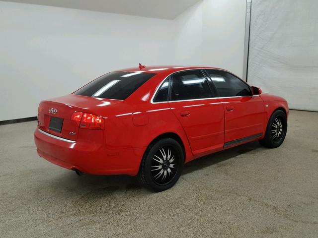 WAUAF78E58A090602 - 2008 AUDI A4 2.0T RED photo 4
