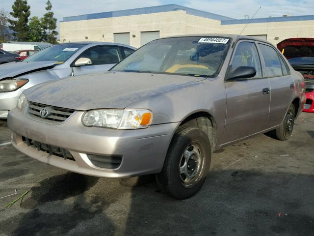 1NXBR12E71Z519047 - 2001 TOYOTA COROLLA CE TAN photo 2