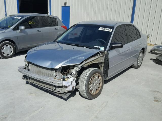 2HGES15625H620873 - 2005 HONDA CIVIC LX SILVER photo 2