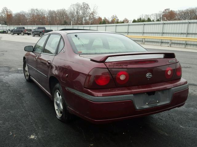 2G1WH55K029208598 - 2002 CHEVROLET IMPALA LS MAROON photo 3