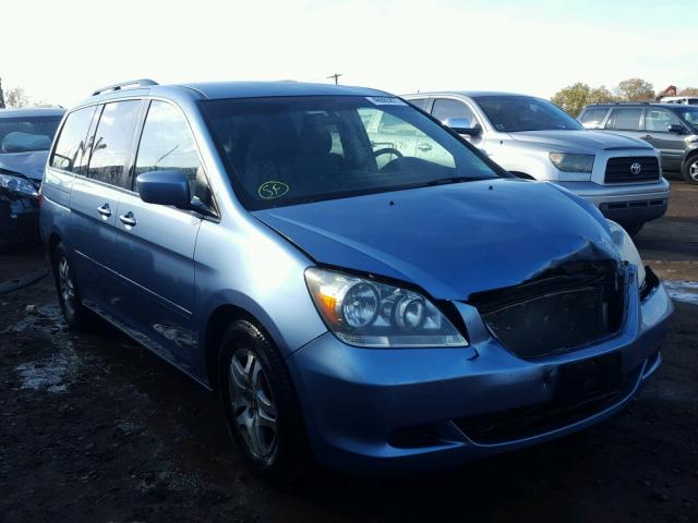 5FNRL38467B052557 - 2007 HONDA ODYSSEY EX BLUE photo 1