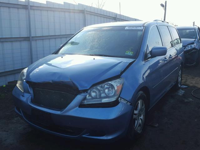 5FNRL38467B052557 - 2007 HONDA ODYSSEY EX BLUE photo 2