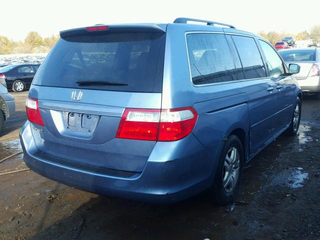 5FNRL38467B052557 - 2007 HONDA ODYSSEY EX BLUE photo 4